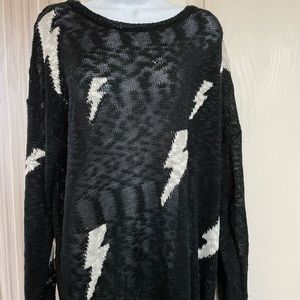 Lightweight Lightening Bolt Oversized  Sweater/Top